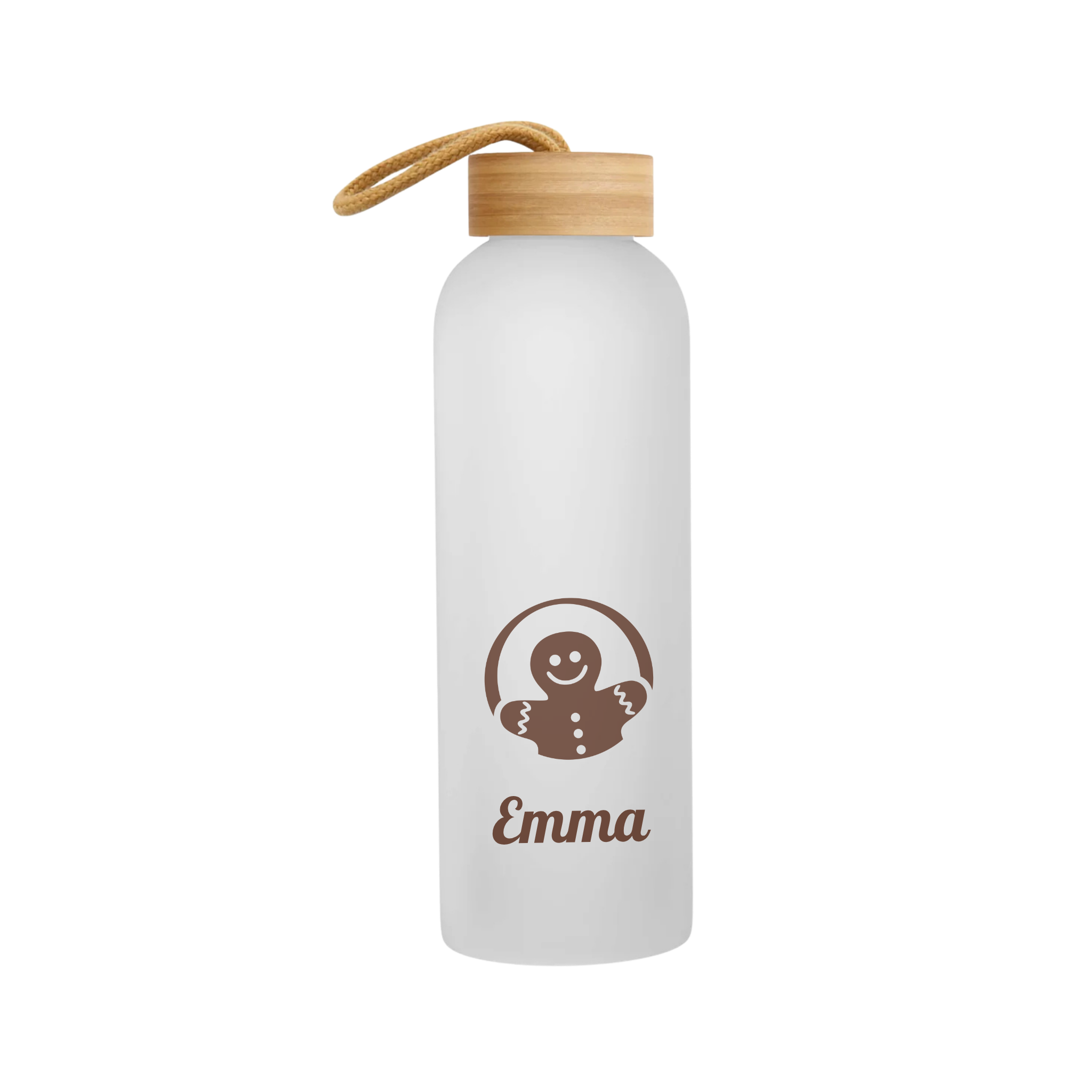 Drinkfles matglas met bamboe dop 750ml