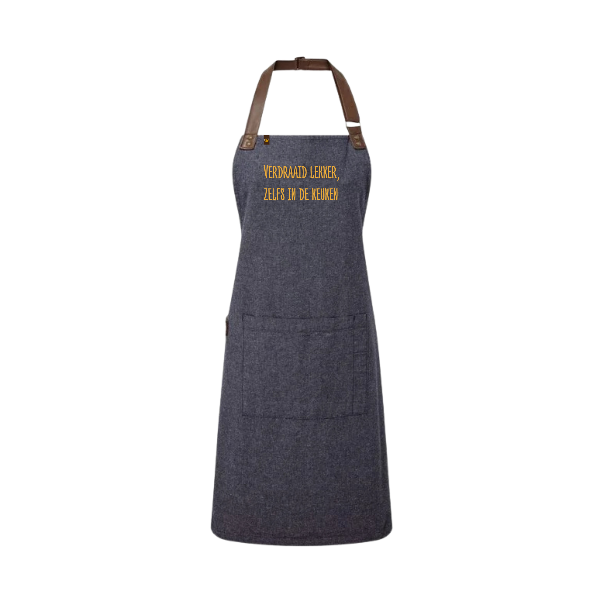 Keukenschort 'Verdraaid lekker' Denim Blauw