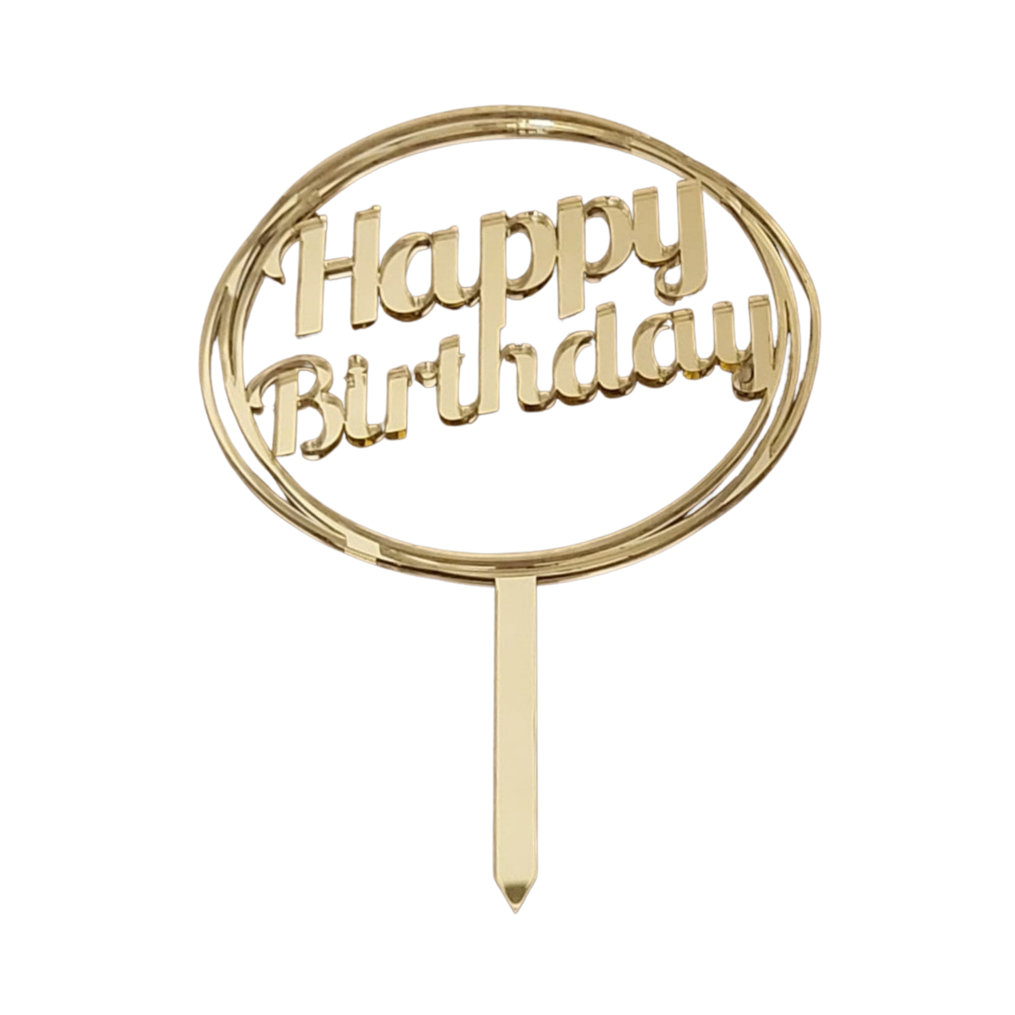 Taarttopper Happy Birthday Goud